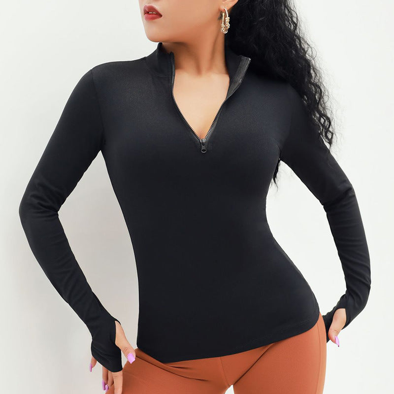 Women's Tight Fitness Exercise Long Sleeve Yoga Wear - Amazhona 