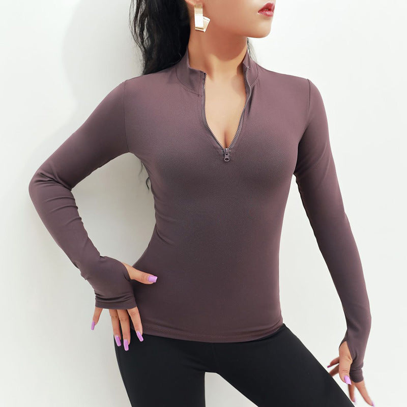 Women's Tight Fitness Exercise Long Sleeve Yoga Wear - Amazhona 