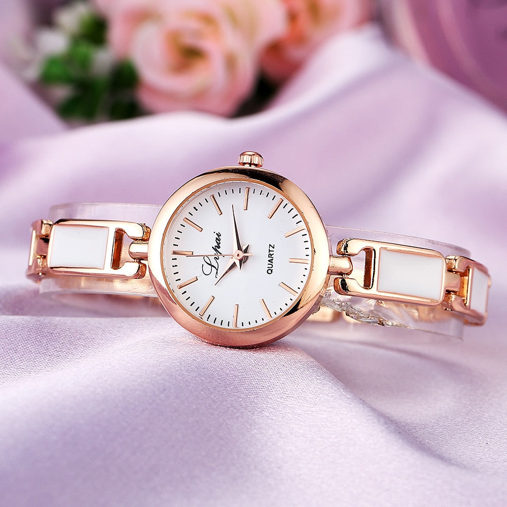 Women's Wristwatch Bracelet Watches Fashion Ladies Watchs Unisex Stainless Steel Rhinestone Quartz Wrist Reloj De Mujer - Amazhona 