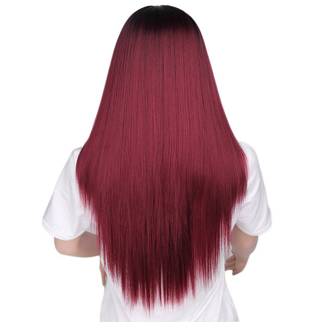 Women's fake long straight hair - Amazhona 