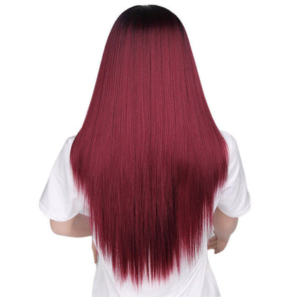 Women's fake long straight hair - Amazhona 