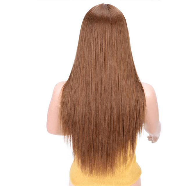 Women's fake long straight hair - Amazhona 