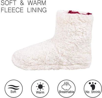 Womens Slippers Winter Floor Shoes Indoor Home Christmas Elk Fur Contton Plush Anti Skid Non Slip soft deer Warm Female Boots - Amazhona 