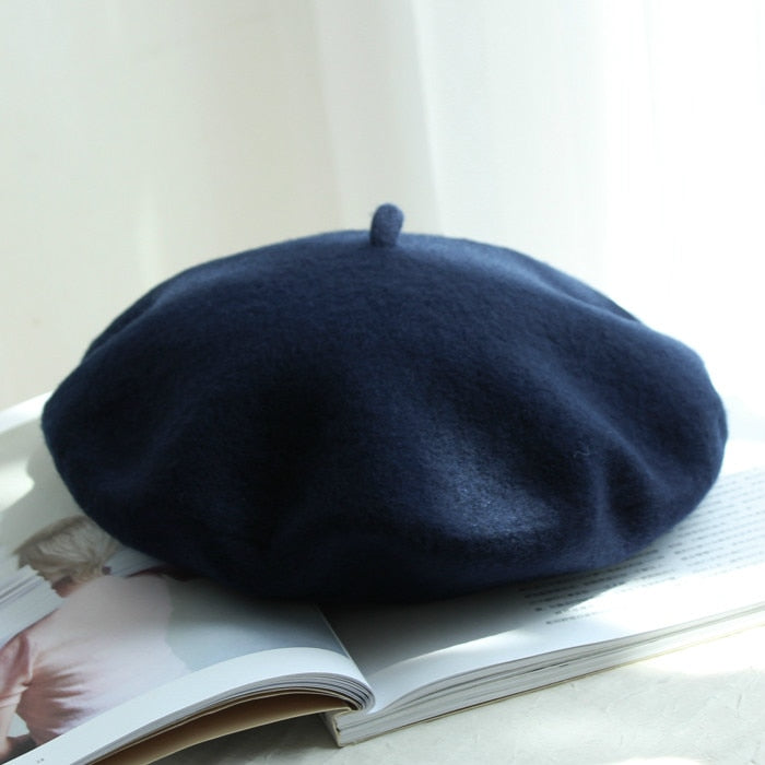 Wool Thick  Berets Artist French Beret Women Painter Hat Girls  Female Warm  Walking Cap - Amazhona 