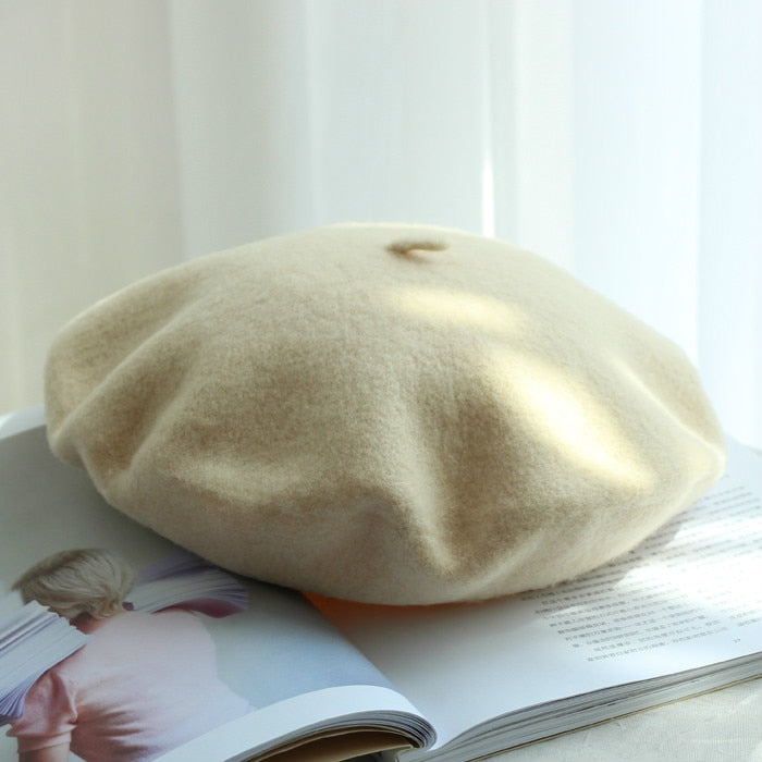 Wool Thick  Berets Artist French Beret Women Painter Hat Girls  Female Warm  Walking Cap - Amazhona 