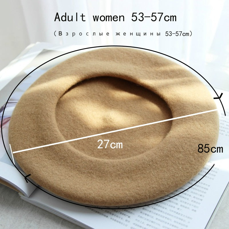 Wool Thick  Berets Artist French Beret Women Painter Hat Girls  Female Warm  Walking Cap - Amazhona 