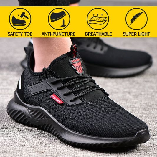 Work Safety Shoes Anti-Smashing Steel Toe Puncture Proof Construction Lightweight Breathable Sneakers shoes Men Women is Light - Amazhona 