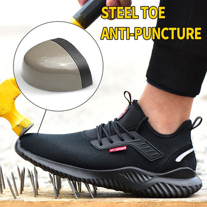 Work Safety Shoes Anti-Smashing Steel Toe Puncture Proof Construction Lightweight Breathable Sneakers shoes Men Women is Light - Amazhona 