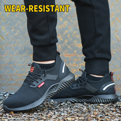 Work Safety Shoes Anti-Smashing Steel Toe Puncture Proof Construction Lightweight Breathable Sneakers shoes Men Women is Light - Amazhona 