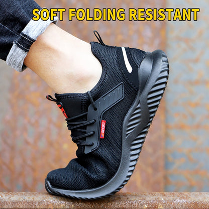 Work Safety Shoes Anti-Smashing Steel Toe Puncture Proof Construction Lightweight Breathable Sneakers shoes Men Women is Light - Amazhona 