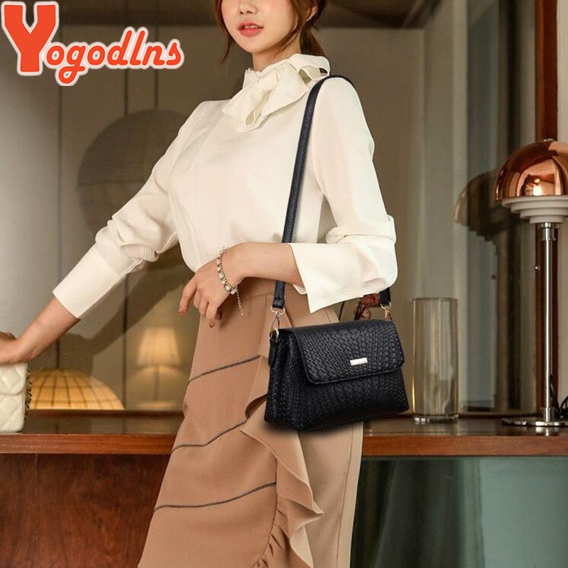 Yogodlns Women Shoulder Bags Small Satchel Simple Design Female Crossbody Bag Soft PU Leather Flap Bag  Messenger Bags Sac Femme - Amazhona 