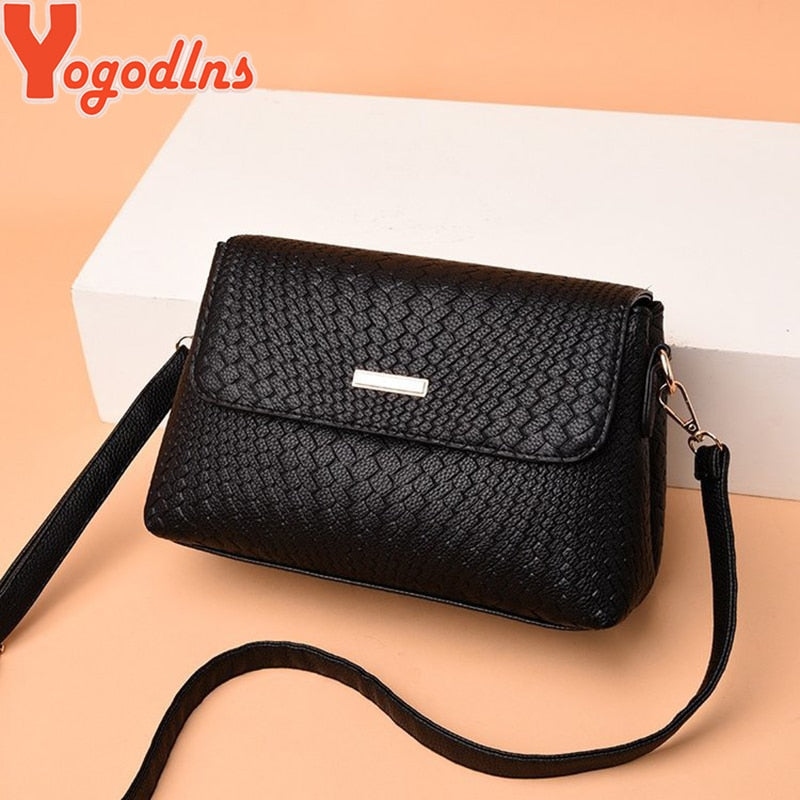 Yogodlns Women Shoulder Bags Small Satchel Simple Design Female Crossbody Bag Soft PU Leather Flap Bag  Messenger Bags Sac Femme - Amazhona 