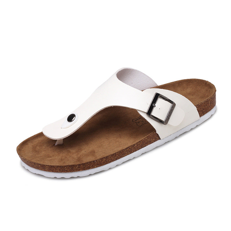 Slippers Summer Flip-Flops Beach Shoes Couples Cork Leisure Flip Flops - Amazhona 