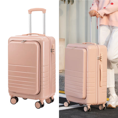 Large Capacity Suitcase Front  Lid Pull Rod Case - Amazhona 