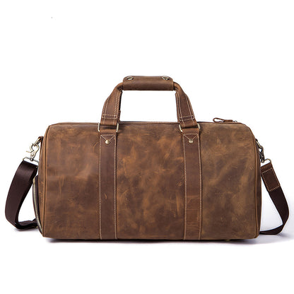 Vintage Crazy Horse Leather Men's Travel Bag - Amazhona 