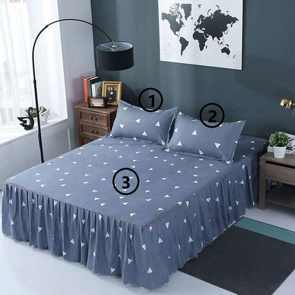 Bed Skirt Pillowcase 3 Woolly Bedsheet Bedding Set Bedspread - Amazhona 