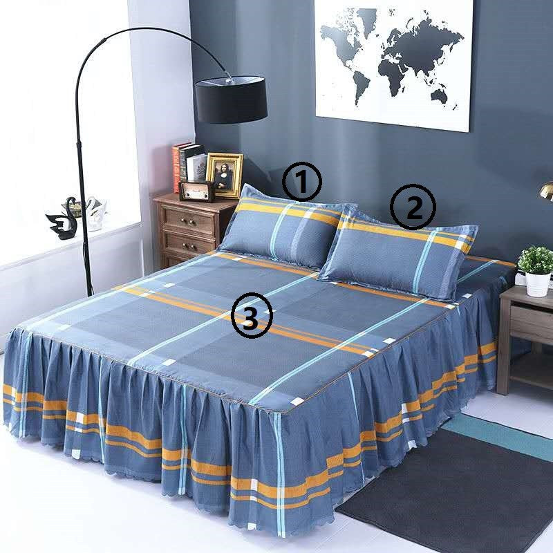 Bed Skirt Pillowcase 3 Woolly Bedsheet Bedding Set Bedspread - Amazhona 