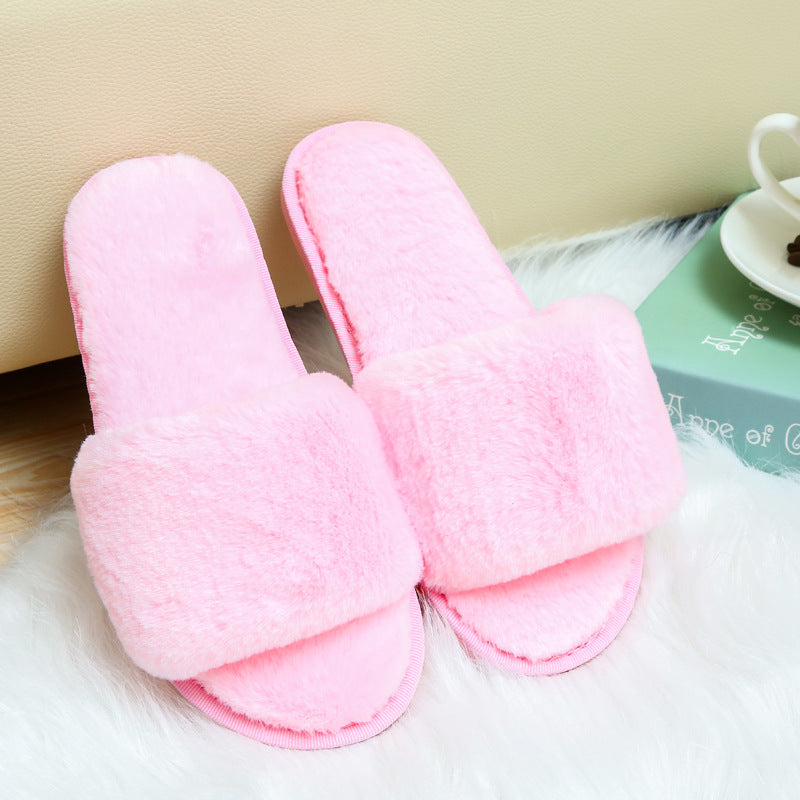 New Autumn And Winter Warm Soft Bottom Plush Slippers - Amazhona 