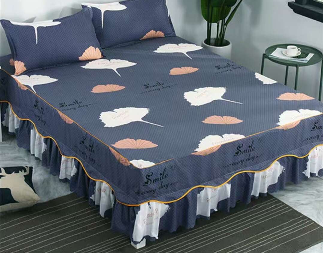 Bed Skirt Pillowcase 3 Woolly Bedsheet Bedding Set Bedspread - Amazhona 