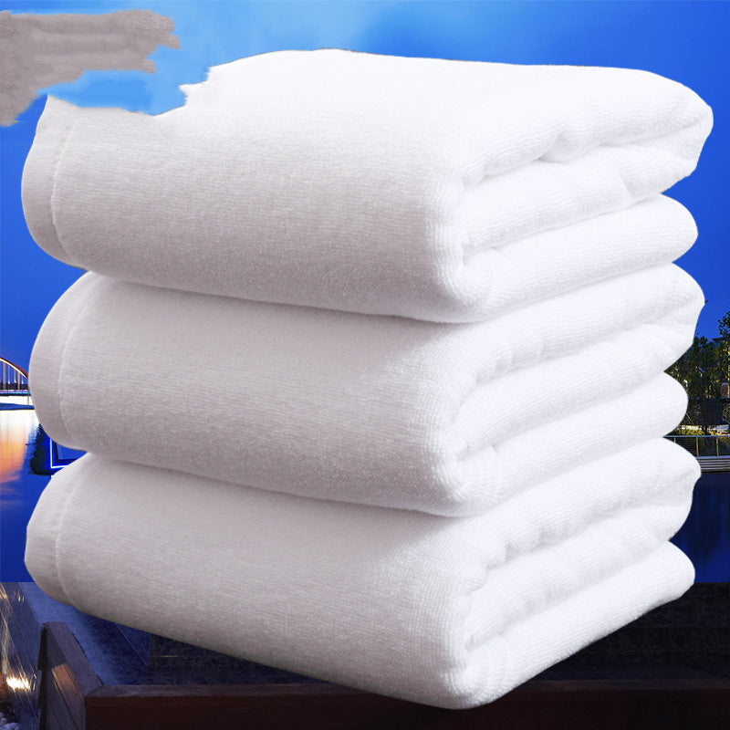 Bath Towel Cotton Adult Thickened And Increased Water-absorbing White - Amazhona 