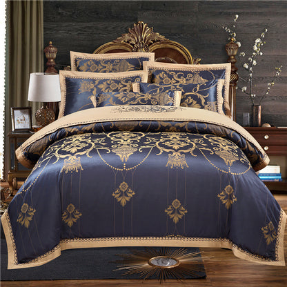 European Style Jacquard Cotton Embroidery Quilt Cover - Amazhona 