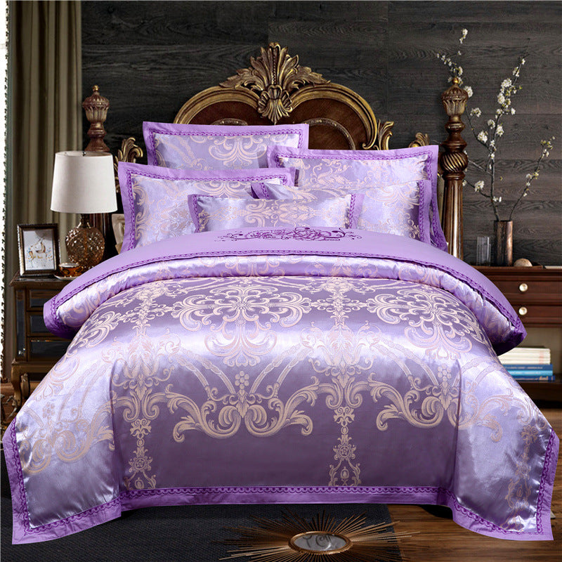 European Style Jacquard Cotton Embroidery Quilt Cover - Amazhona 