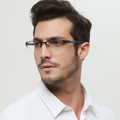 iboode Reading Glasses Men Women High Quality Half-frame Diopter Glasses Business Male Presbyopic Eyeglasses +1.0 1.5 2.0 2.5 4 - Amazhona 