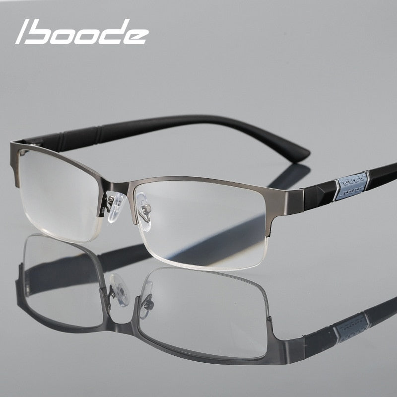 iboode Reading Glasses Men Women High Quality Half-frame Diopter Glasses Business Male Presbyopic Eyeglasses +1.0 1.5 2.0 2.5 4 - Amazhona 