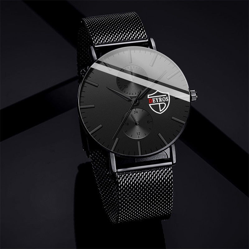 reloj hombre 2022 Mens Fashion Ultra-thin Watches Men Business Casual Stainless Steel Mesh Belt Quartz Watch relogio masculino - Amazhona 