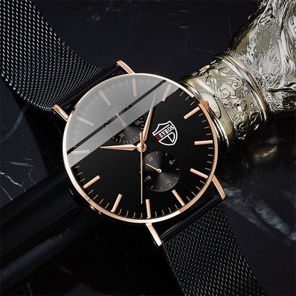 reloj hombre 2022 Mens Fashion Ultra-thin Watches Men Business Casual Stainless Steel Mesh Belt Quartz Watch relogio masculino - Amazhona 