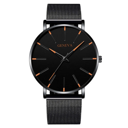 reloj hombre 2022 Watch Men Minimalist Ultra Thin Watches Men's Fashion Stainless Steel Mesh Belt Quartz Watch relogio masculino - Amazhona 