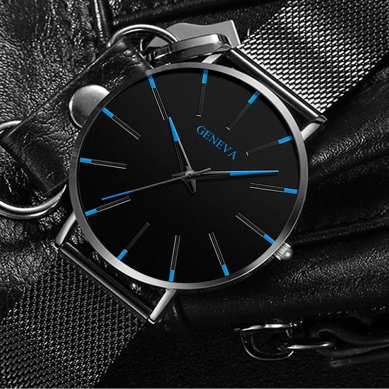 reloj hombre 2022 Watch Men Minimalist Ultra Thin Watches Men's Fashion Stainless Steel Mesh Belt Quartz Watch relogio masculino - Amazhona 